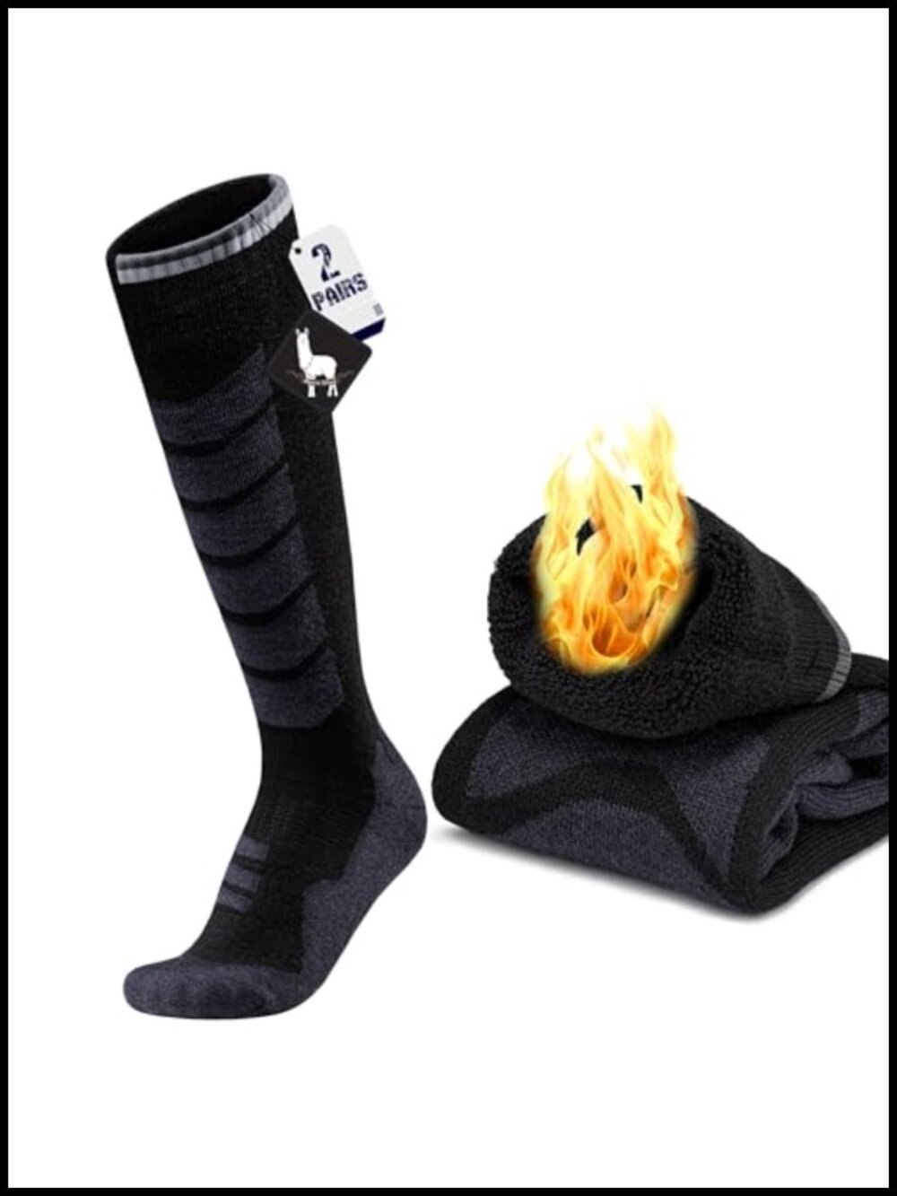 Alpaca Wool Ski Socks Knee High Thermal Cushion Compression Snowboard